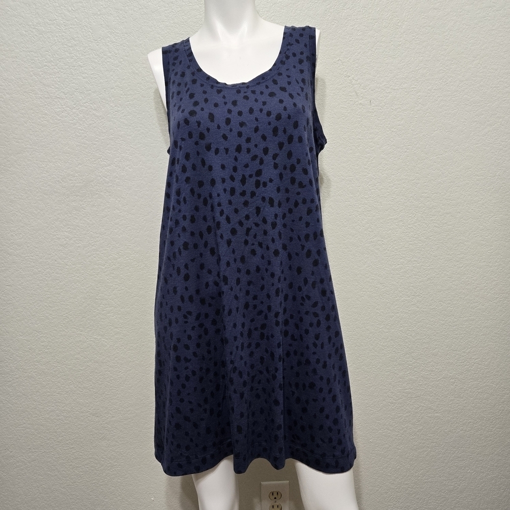 Wild Fox Blue Leopard Sleeveless Tank Dress Size M